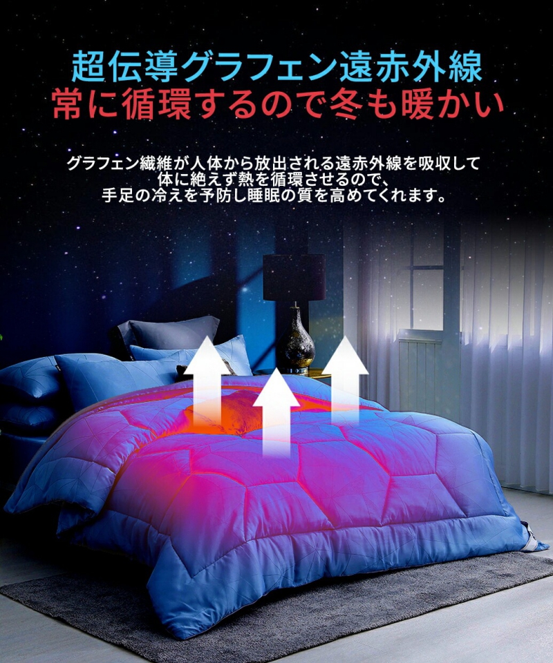 南良グループH&H|グラフェン繊維|チタン繊維|ゲルマニウム繊維|温熱掛け布団|蓄熱|遠赤外線効果|遠赤外線掛け布団