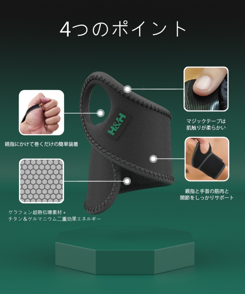 南良グループH&H|グラフェン繊維|チタン繊維|ゲルマニウム繊維|温熱サポーター|蓄熱|遠赤外線効果|手首サポーター